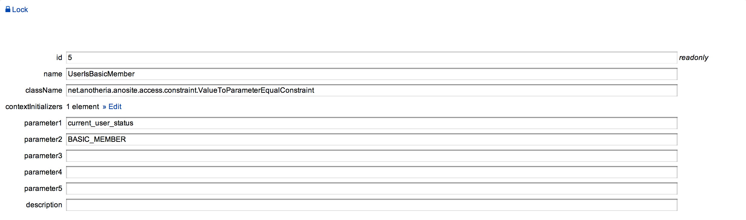 Figure 4. Constraint configuration